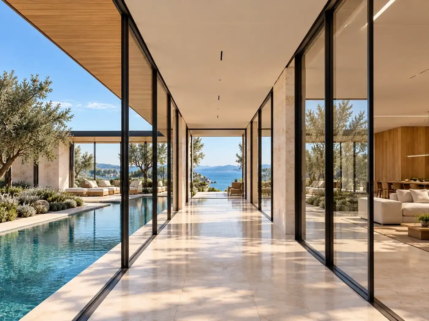 Connecting gallery — Casa Levante, AI-assisted conceptual visualization