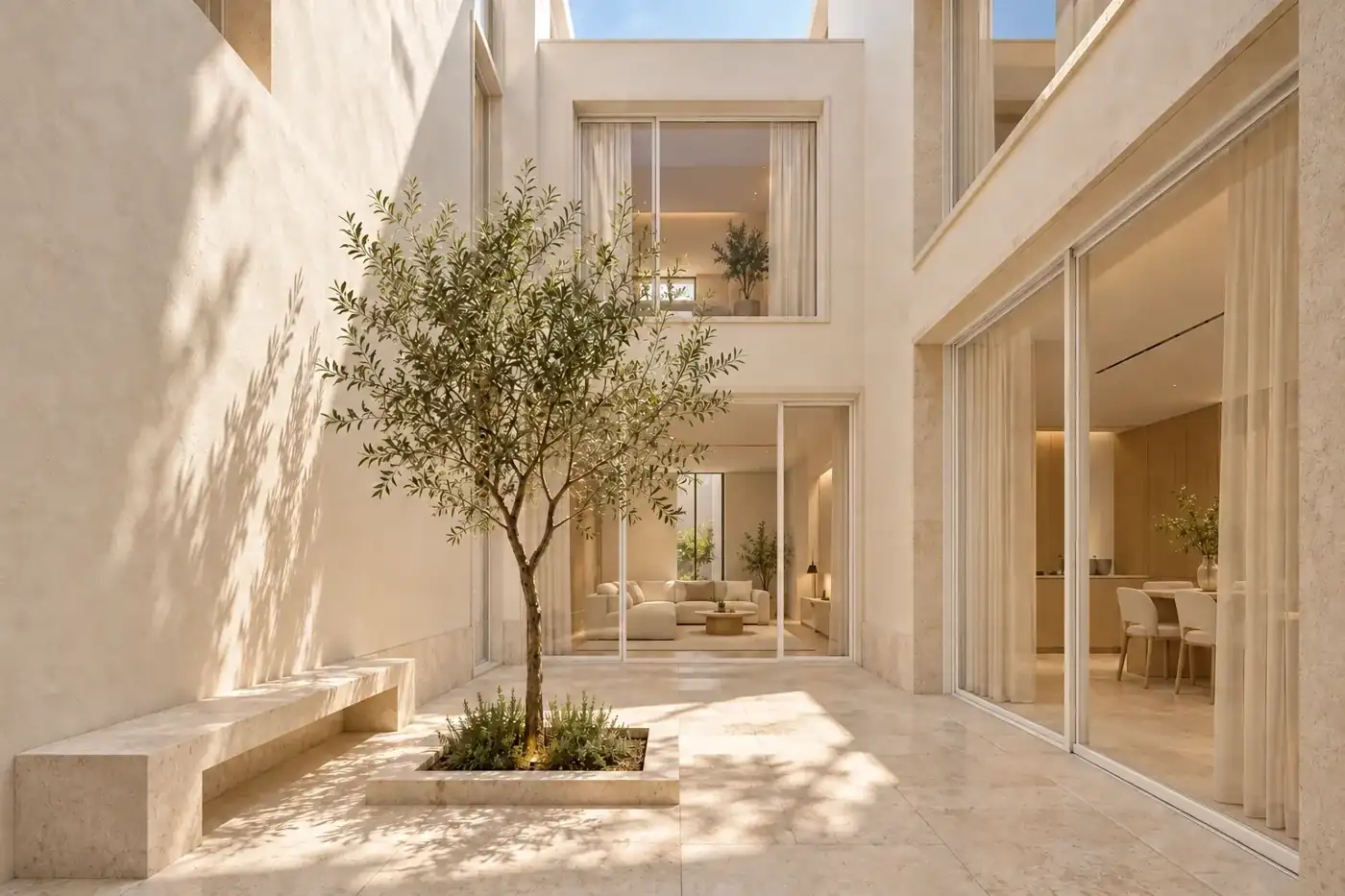 Central patio — Casa Soglia conceptual visualization