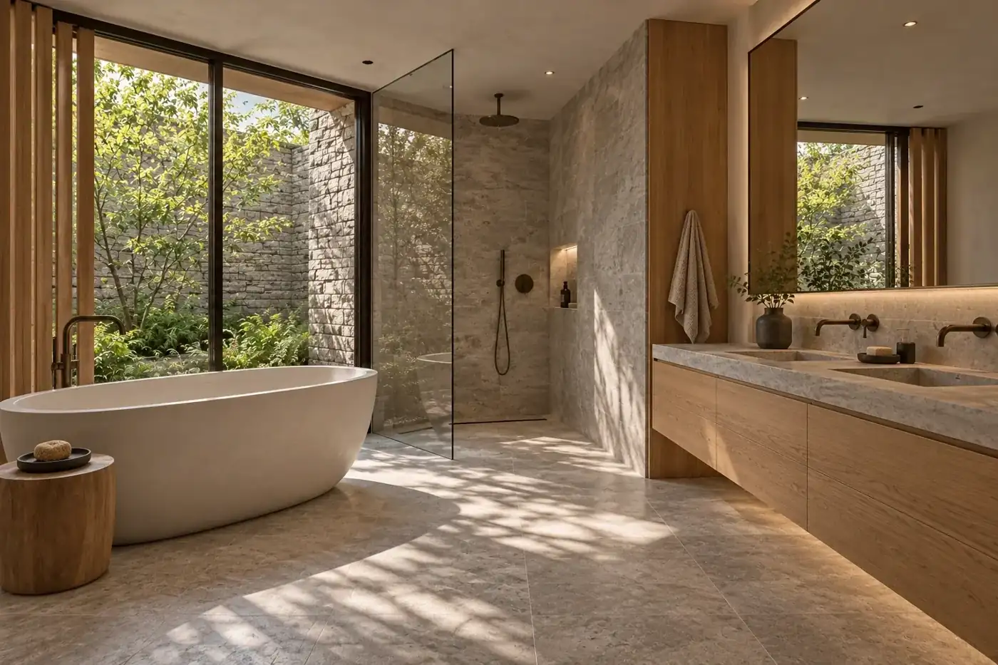Primary bathroom — RIVE HAUTE conceptual visualization